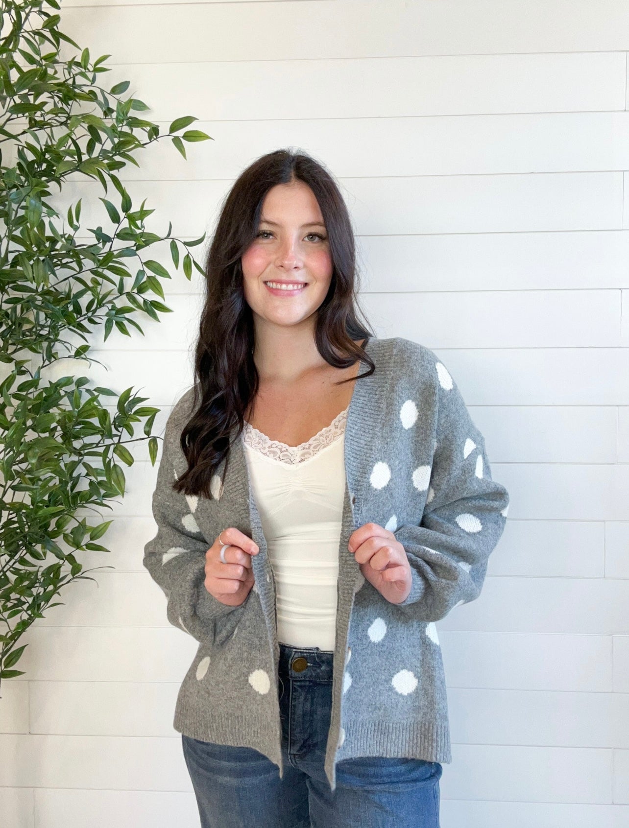 Polka Dot Classic Cardigan - Mainstream Boutique