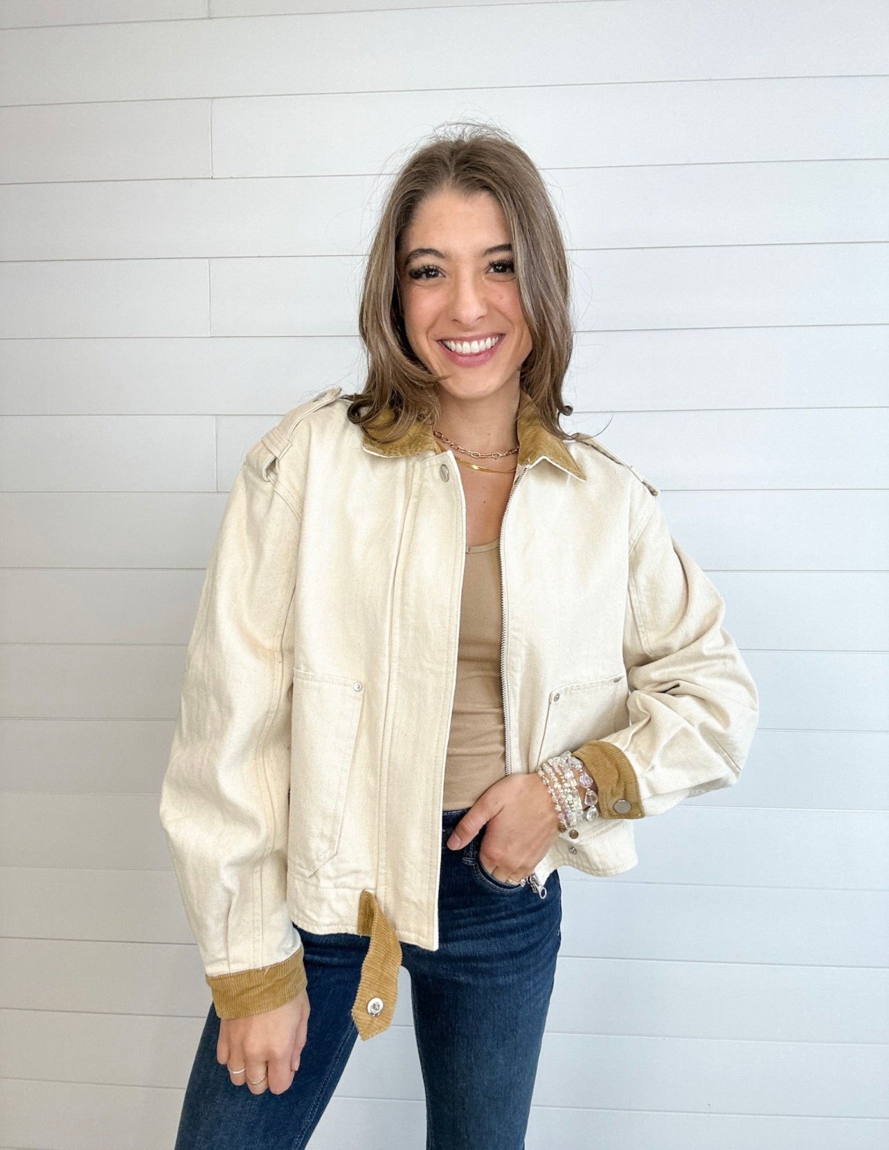 Corduroy Contrast Utility Jacket - Mainstream Boutique