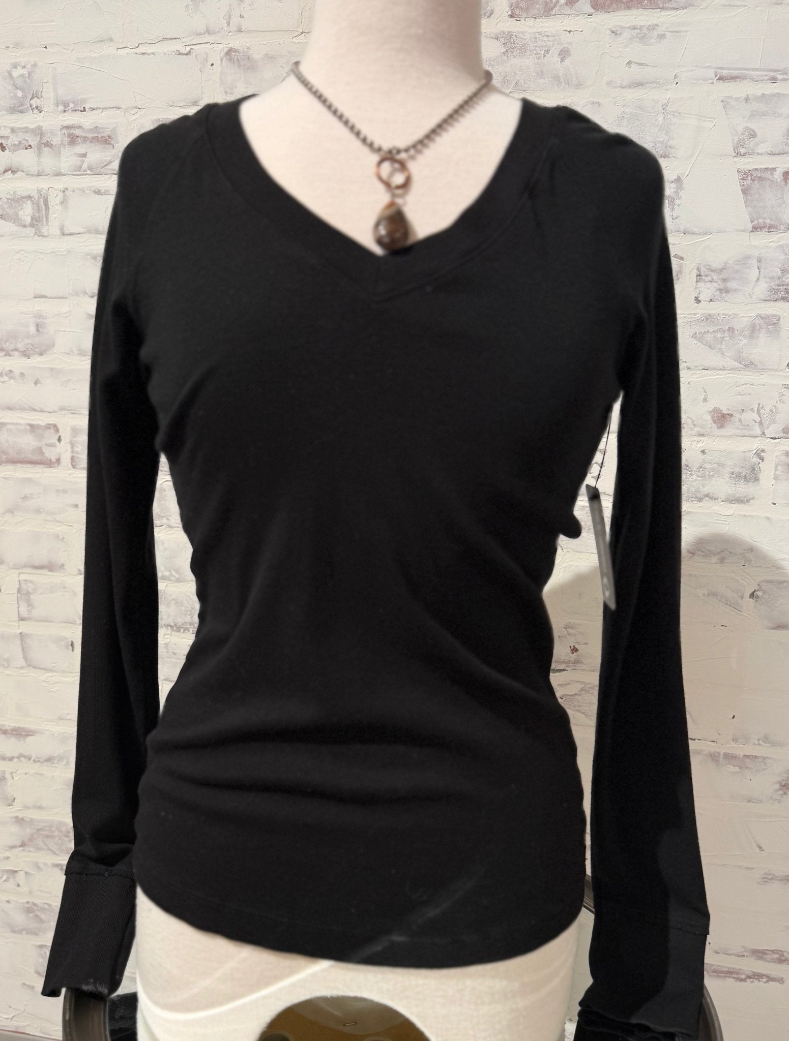 V - Neck Luxe Rib Long Sleeve Top - Mainstream Boutique