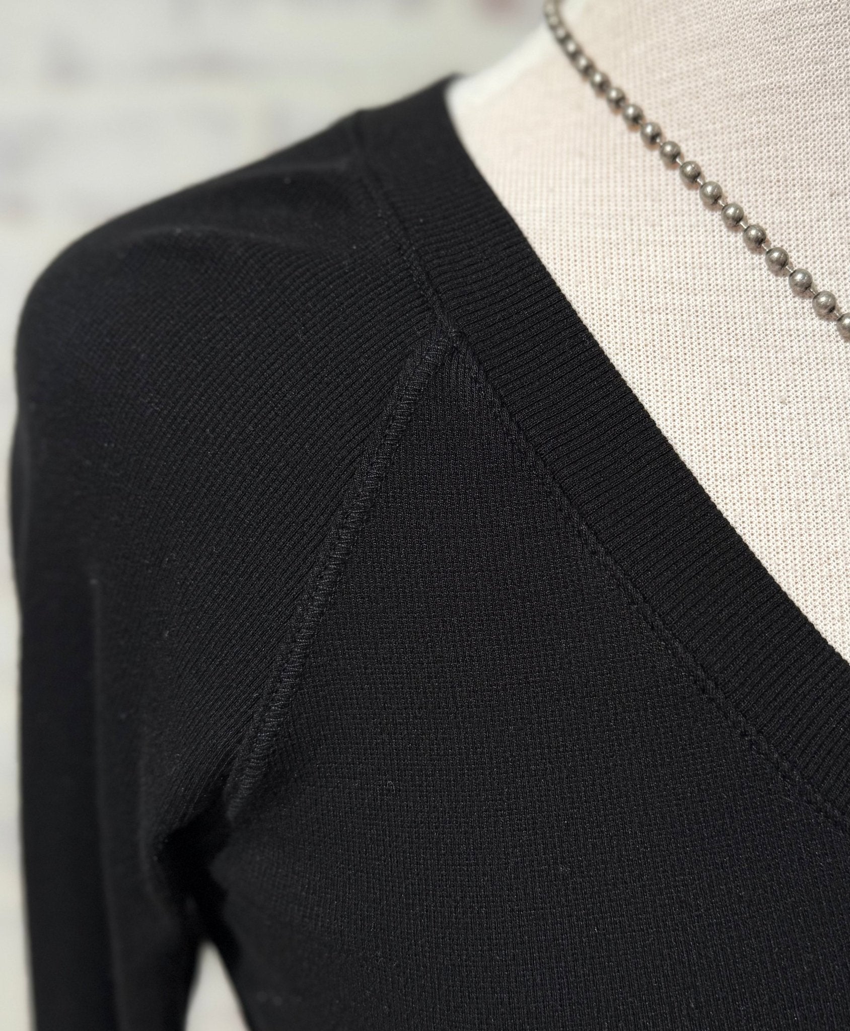 V - Neck Luxe Rib Long Sleeve Top - Mainstream Boutique
