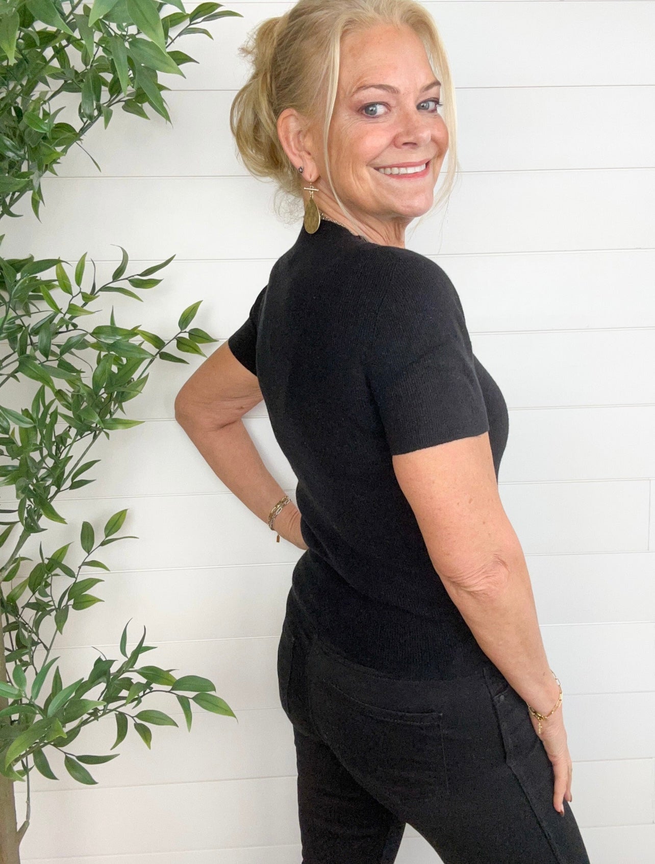 Essential Short Sleeve Mock Neck Top - Mainstream Boutique