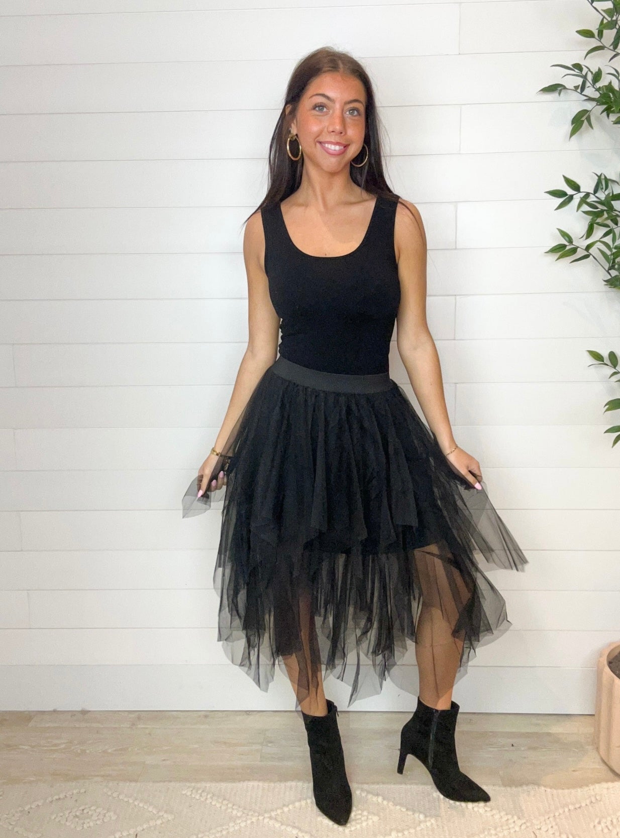 Irregular Hem Tiered Mesh Skirt - Mainstream Boutique