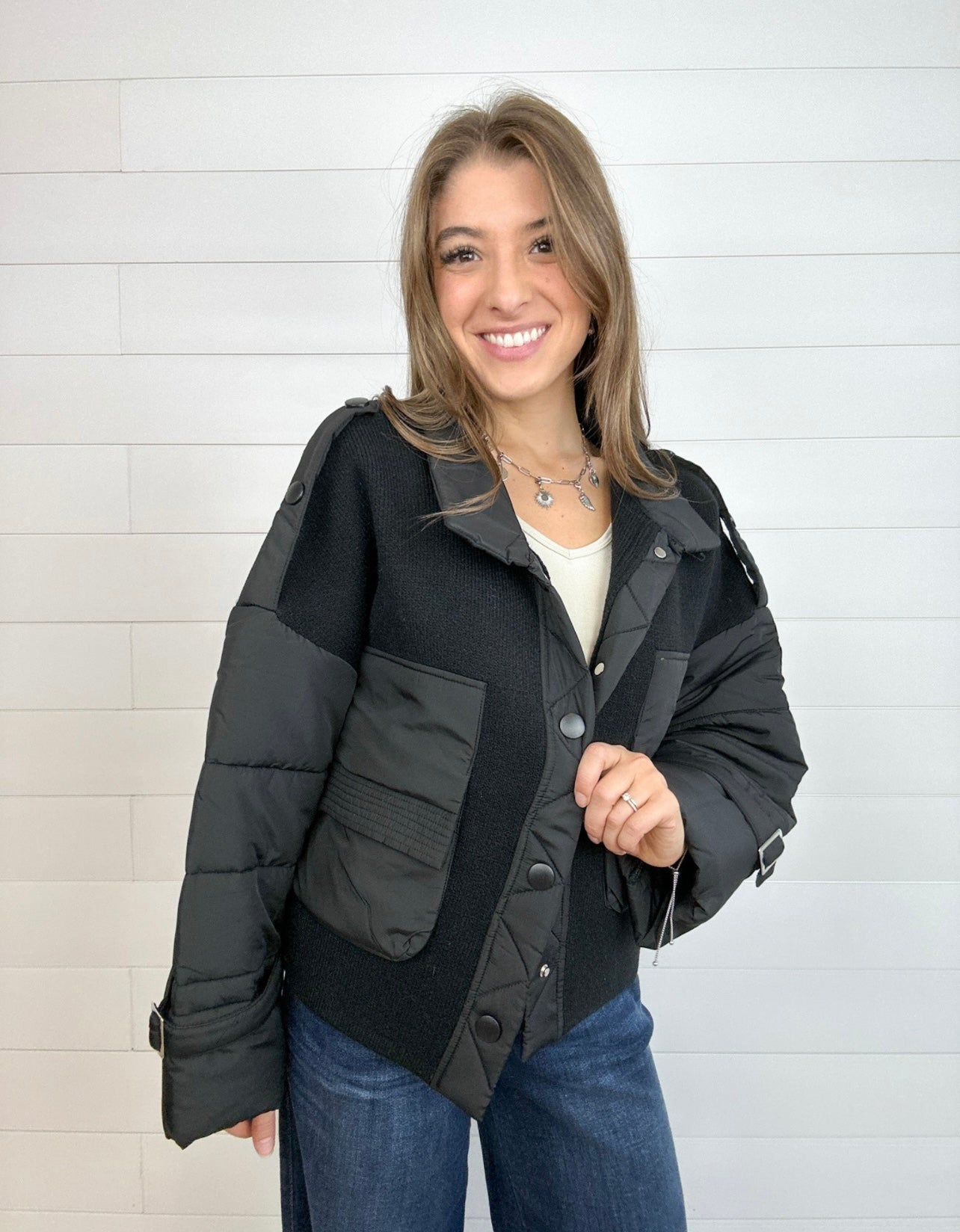 Auden Mix Media Puffer Jacket - Mainstream Boutique