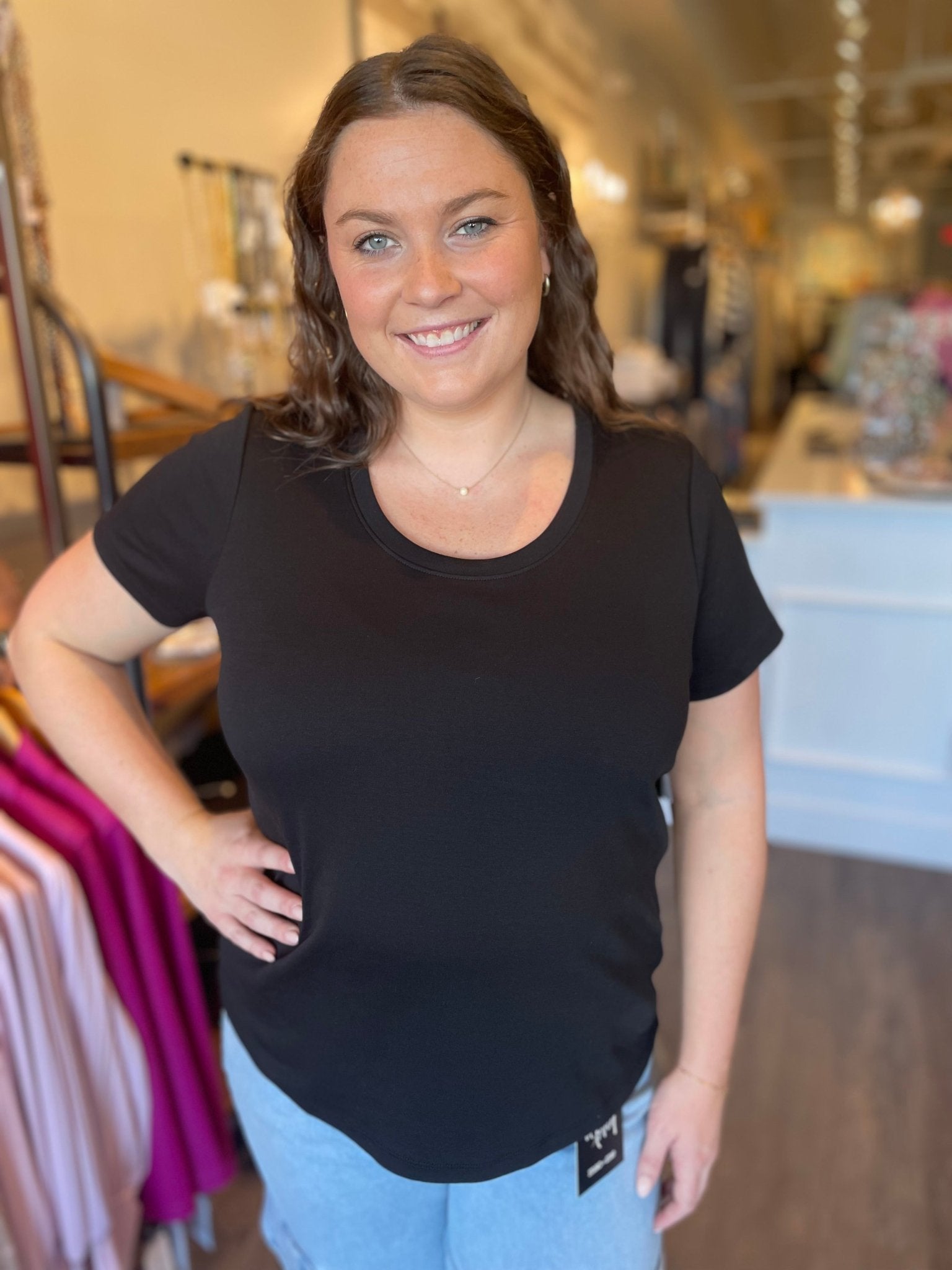 Scoop Neck Short SLV Tee - Mainstream Boutique