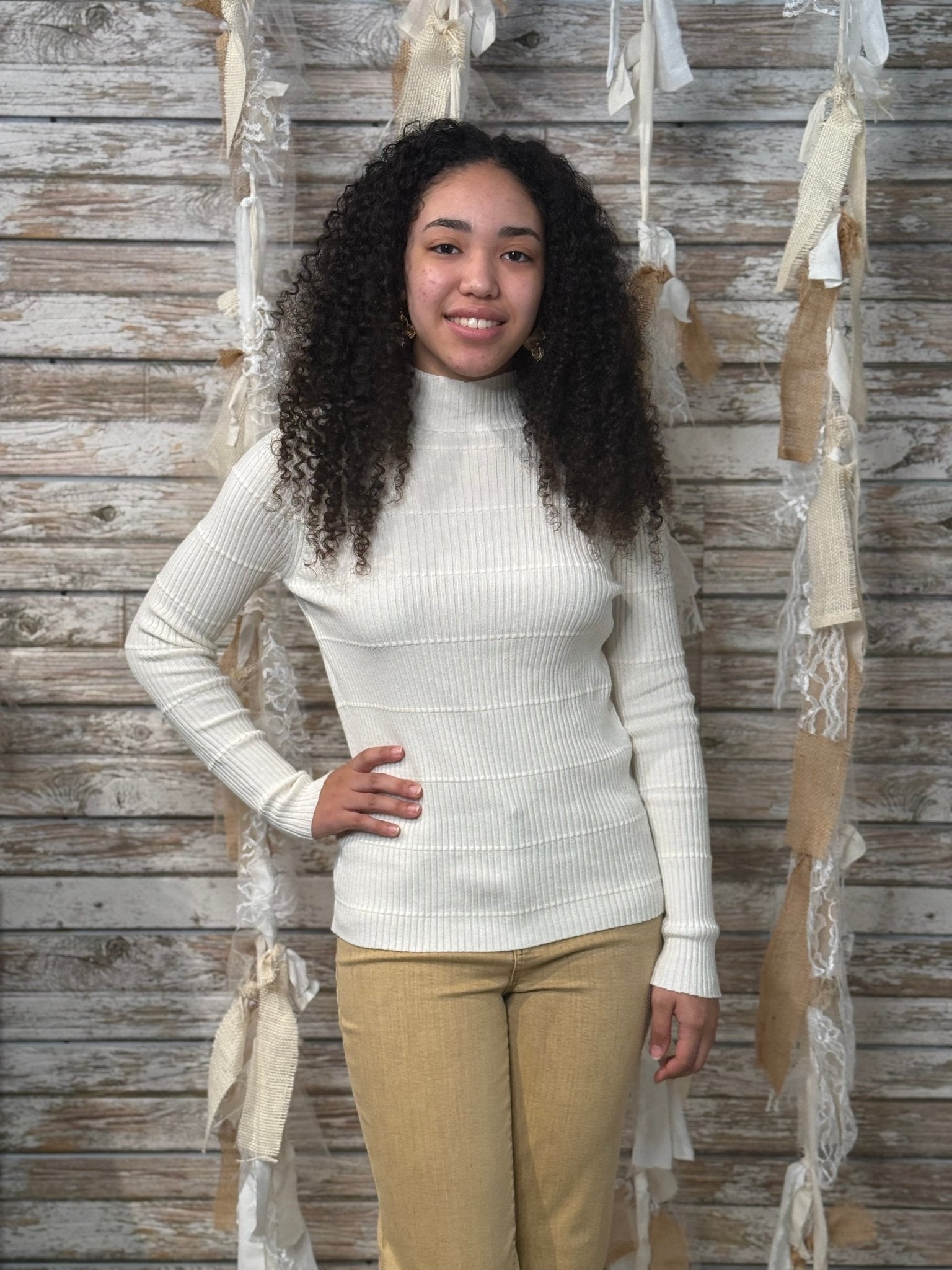 Sleek Lines Mock Neck Sweater - Mainstream Boutique