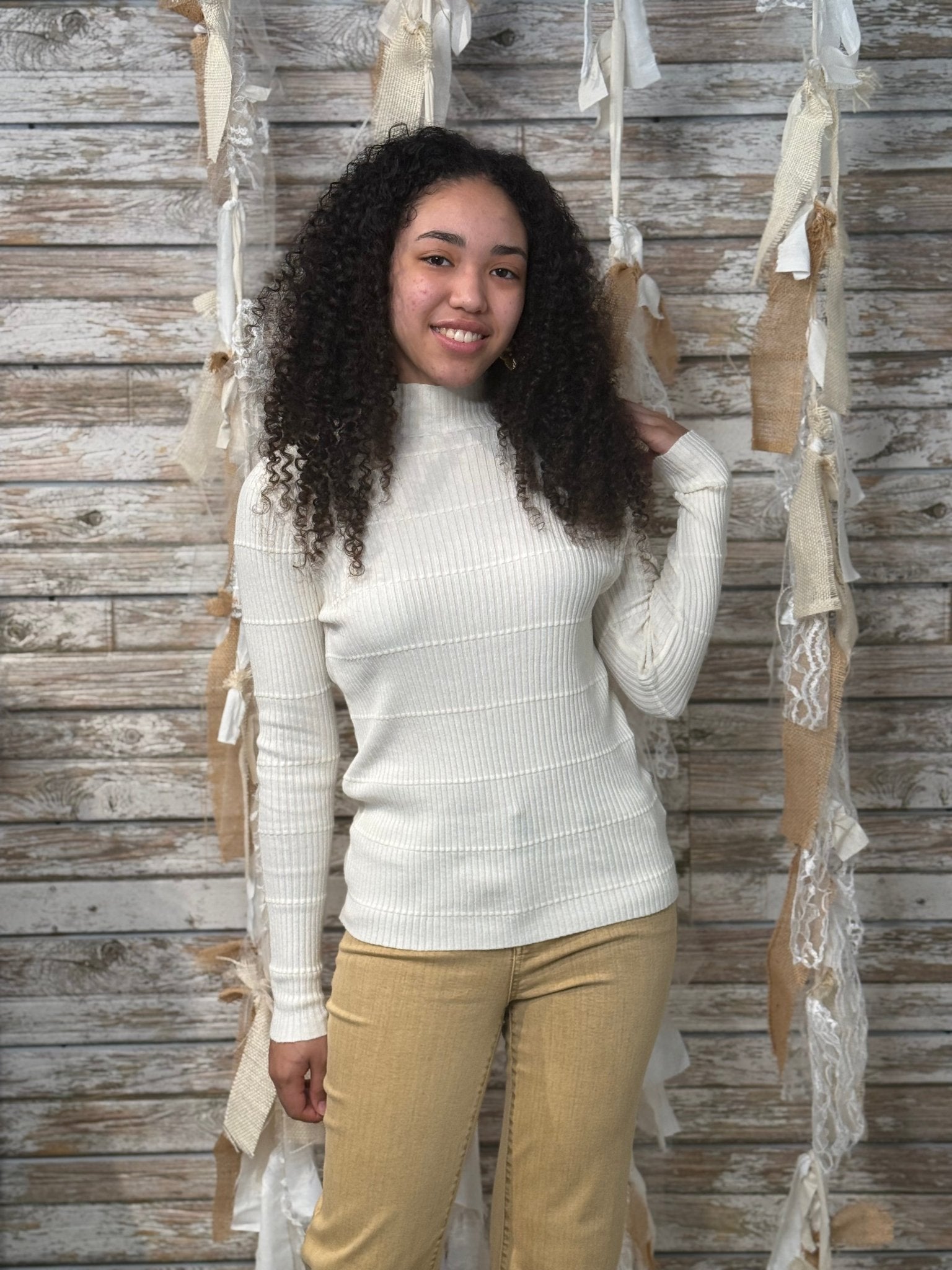 Sleek Lines Mock Neck Sweater - Mainstream Boutique