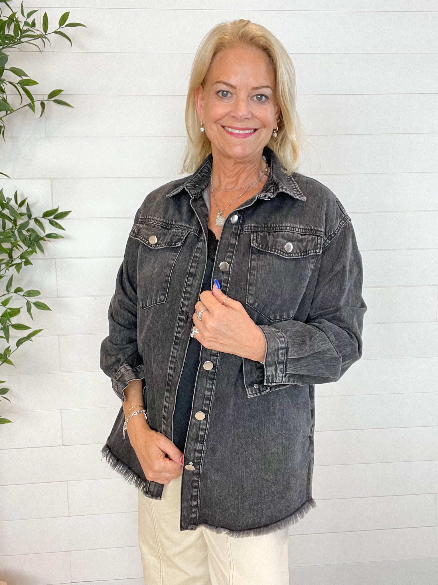 Denim Button Down Jacket - Mainstream Boutique
