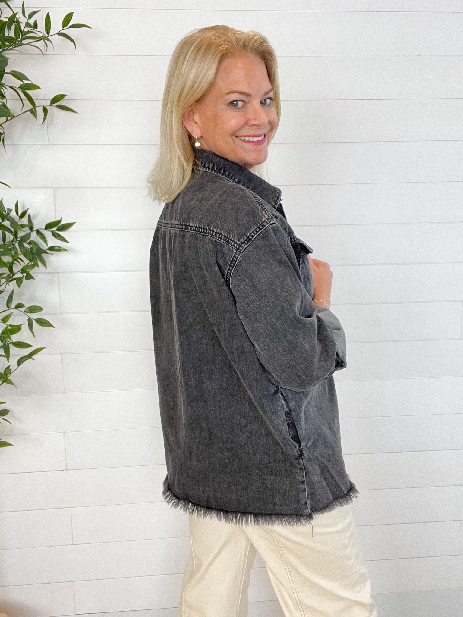 Denim Button Down Jacket - Mainstream Boutique