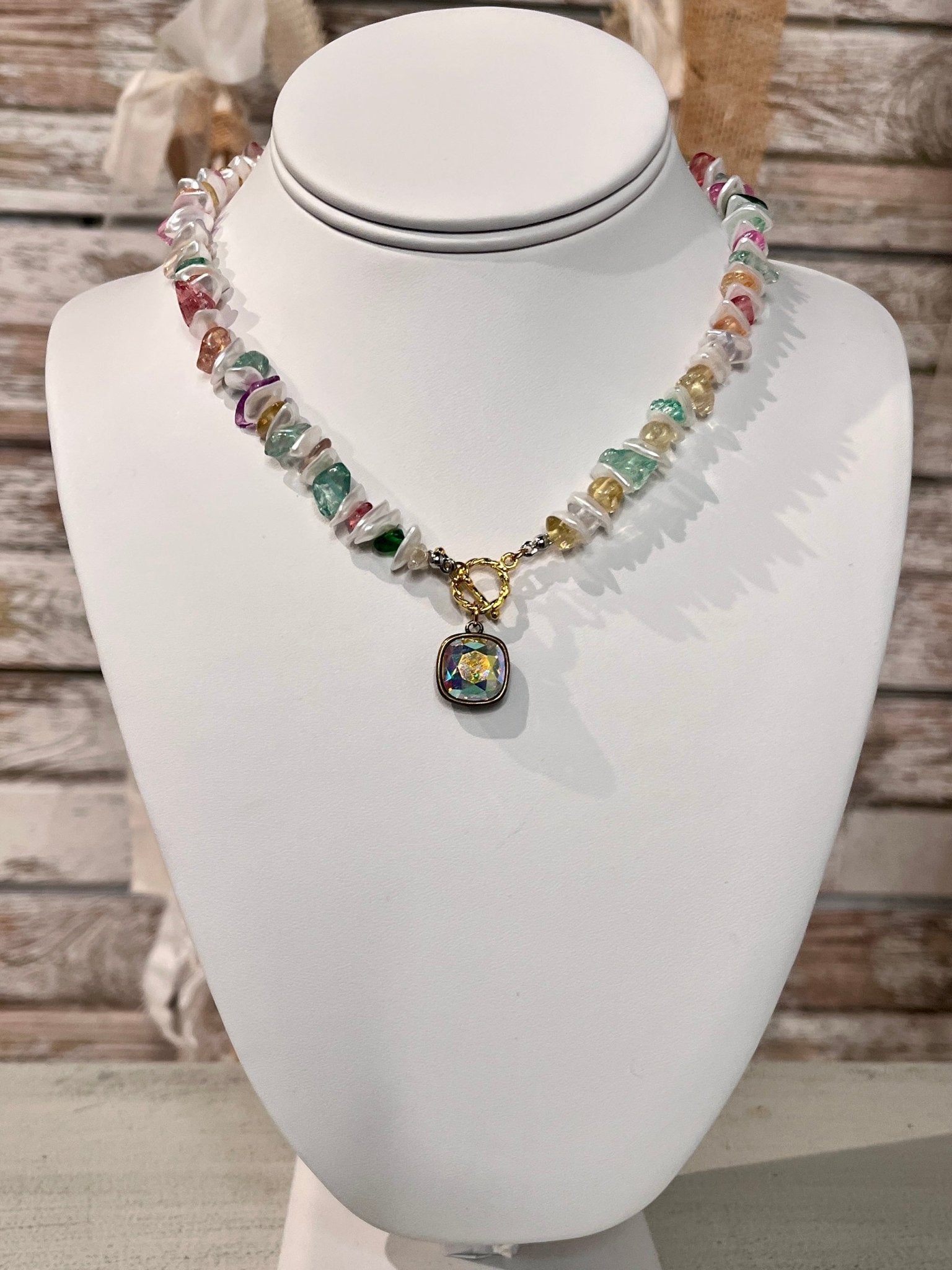 Rainbow Tides Gem Chip Necklace - Mainstream Boutique
