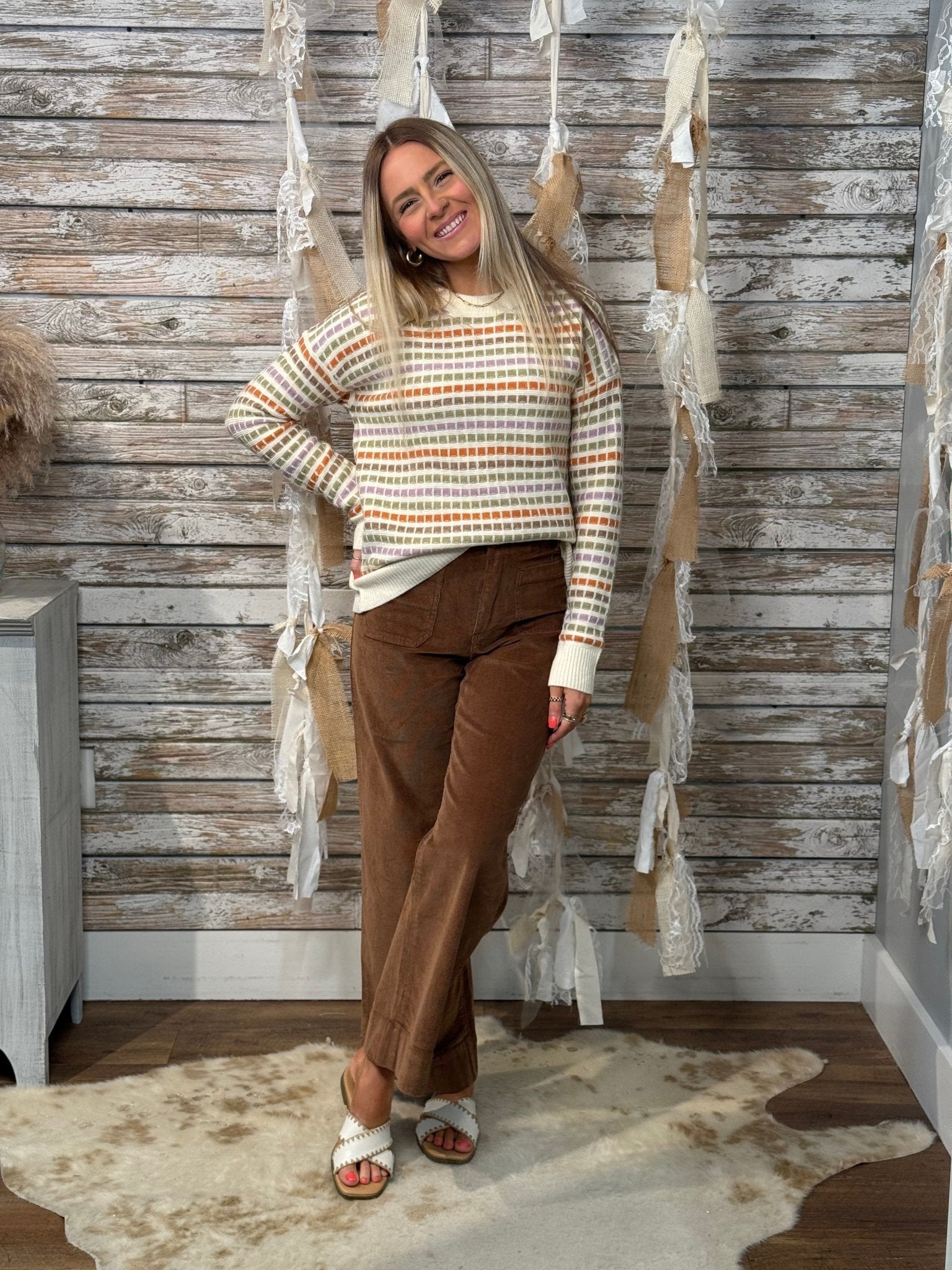 Colorwave Crew Sweater - Mainstream Boutique