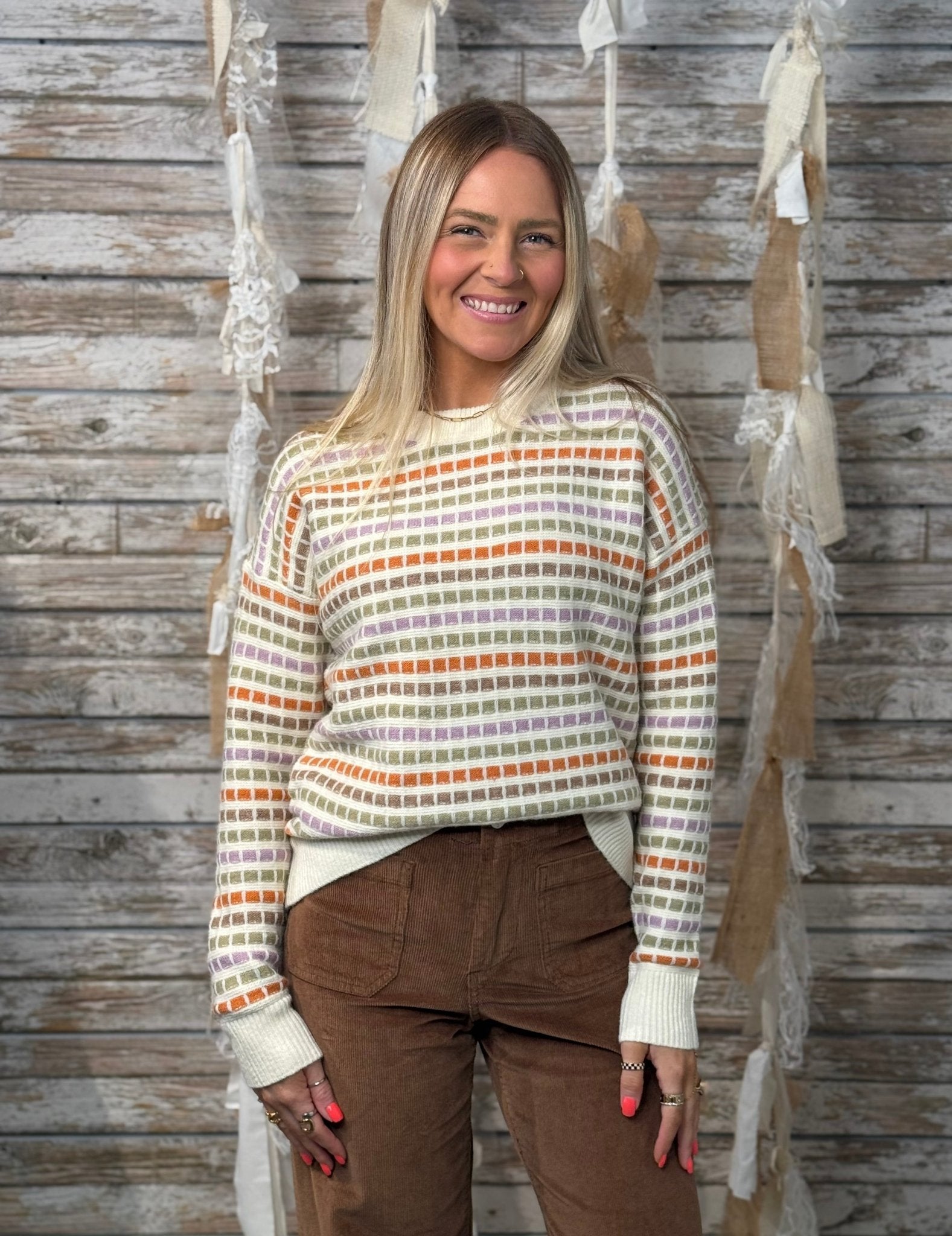 Colorwave Crew Sweater - Mainstream Boutique