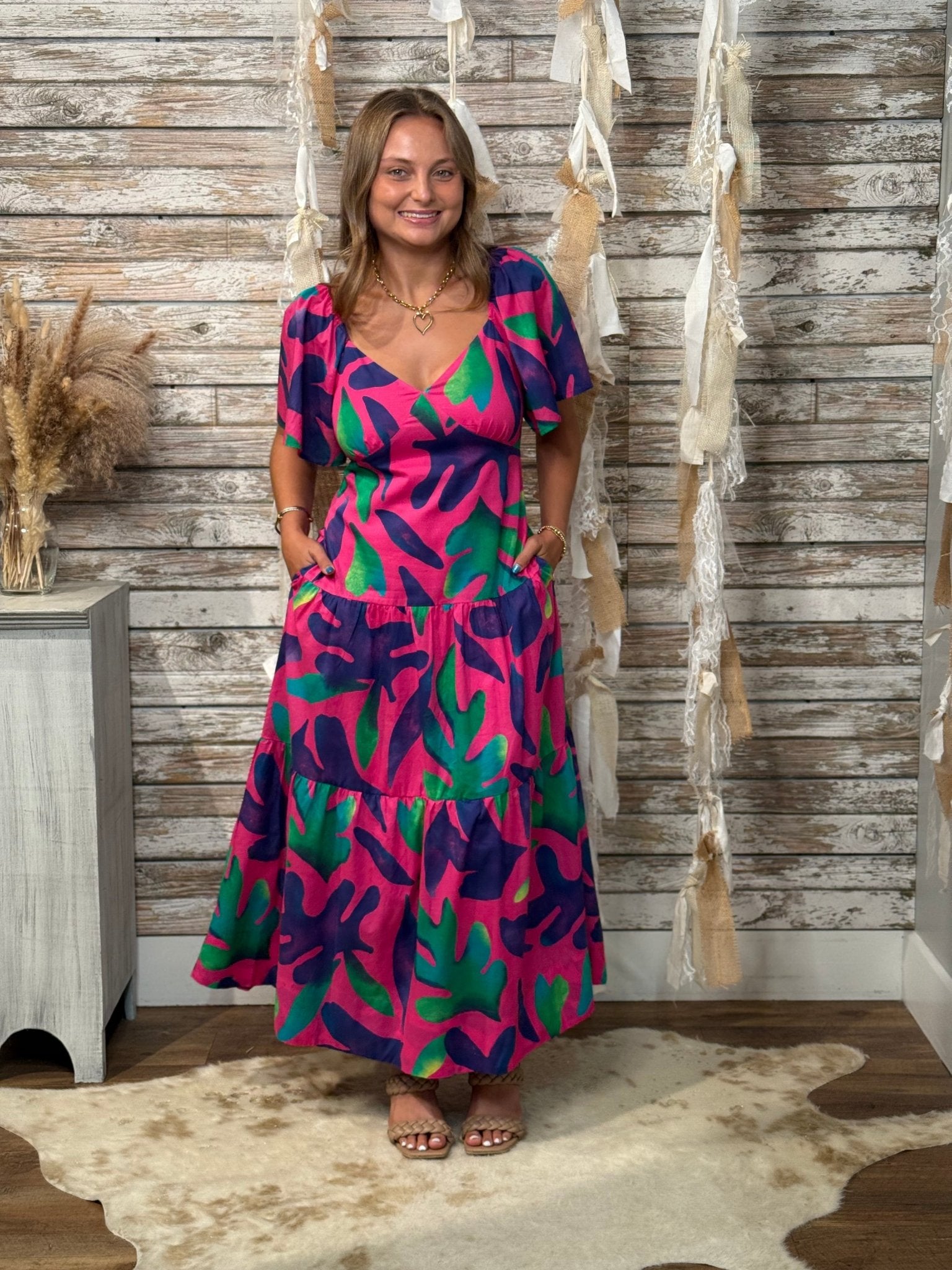 Tropic Twist Tiered Midi - Mainstream Boutique
