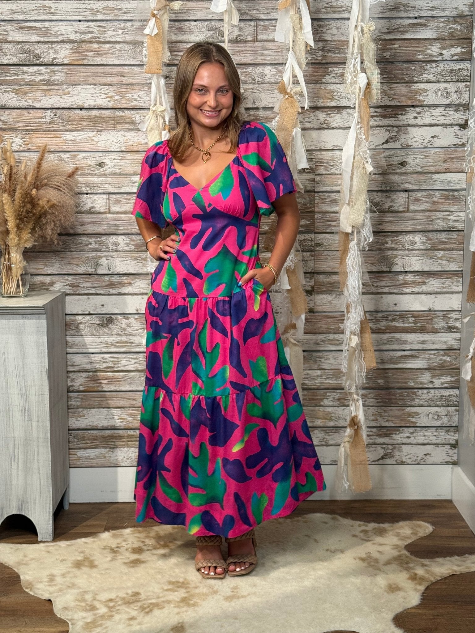 Tropic Twist Tiered Midi - Mainstream Boutique