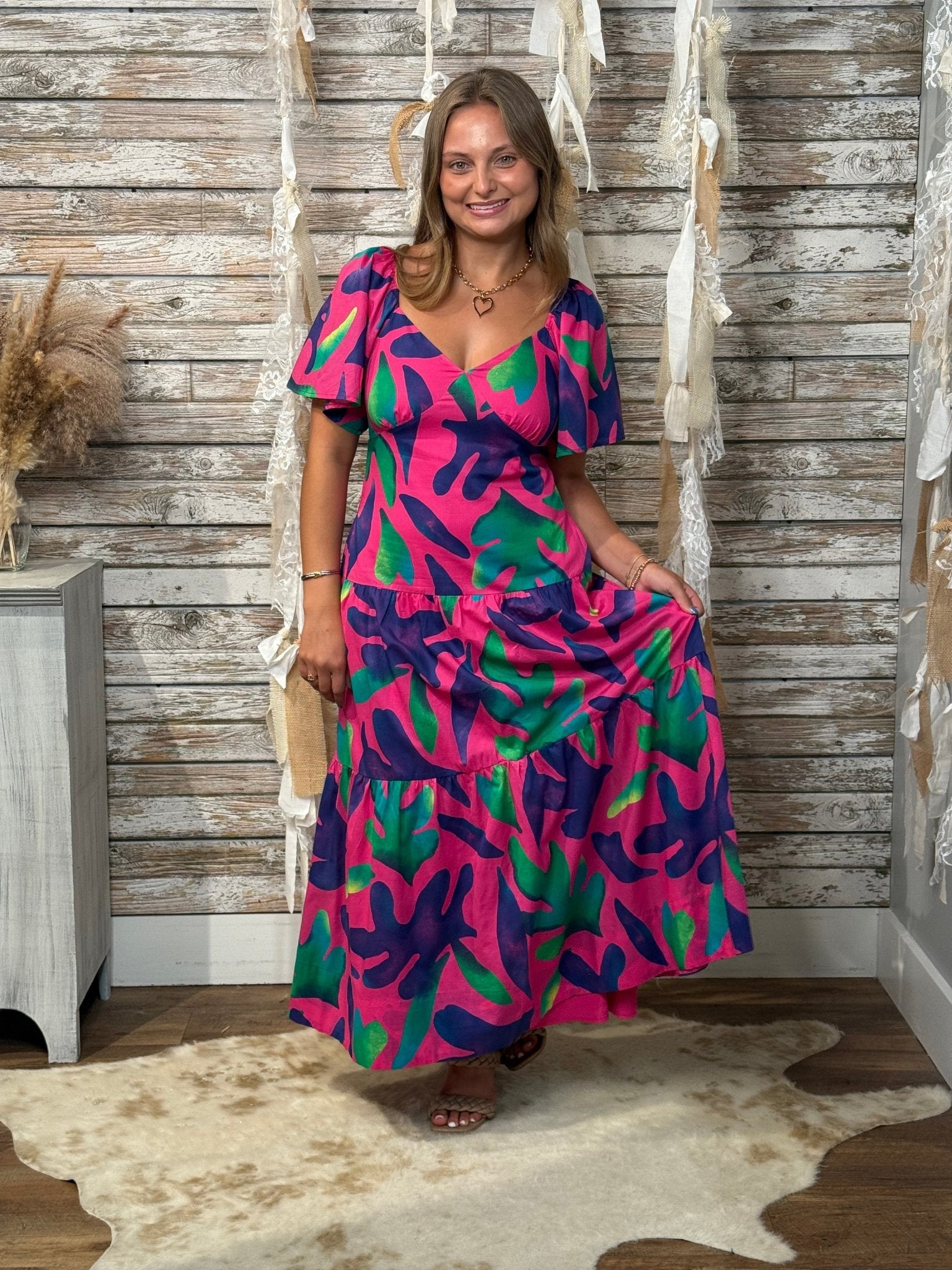 Tropic Twist Tiered Midi - Mainstream Boutique