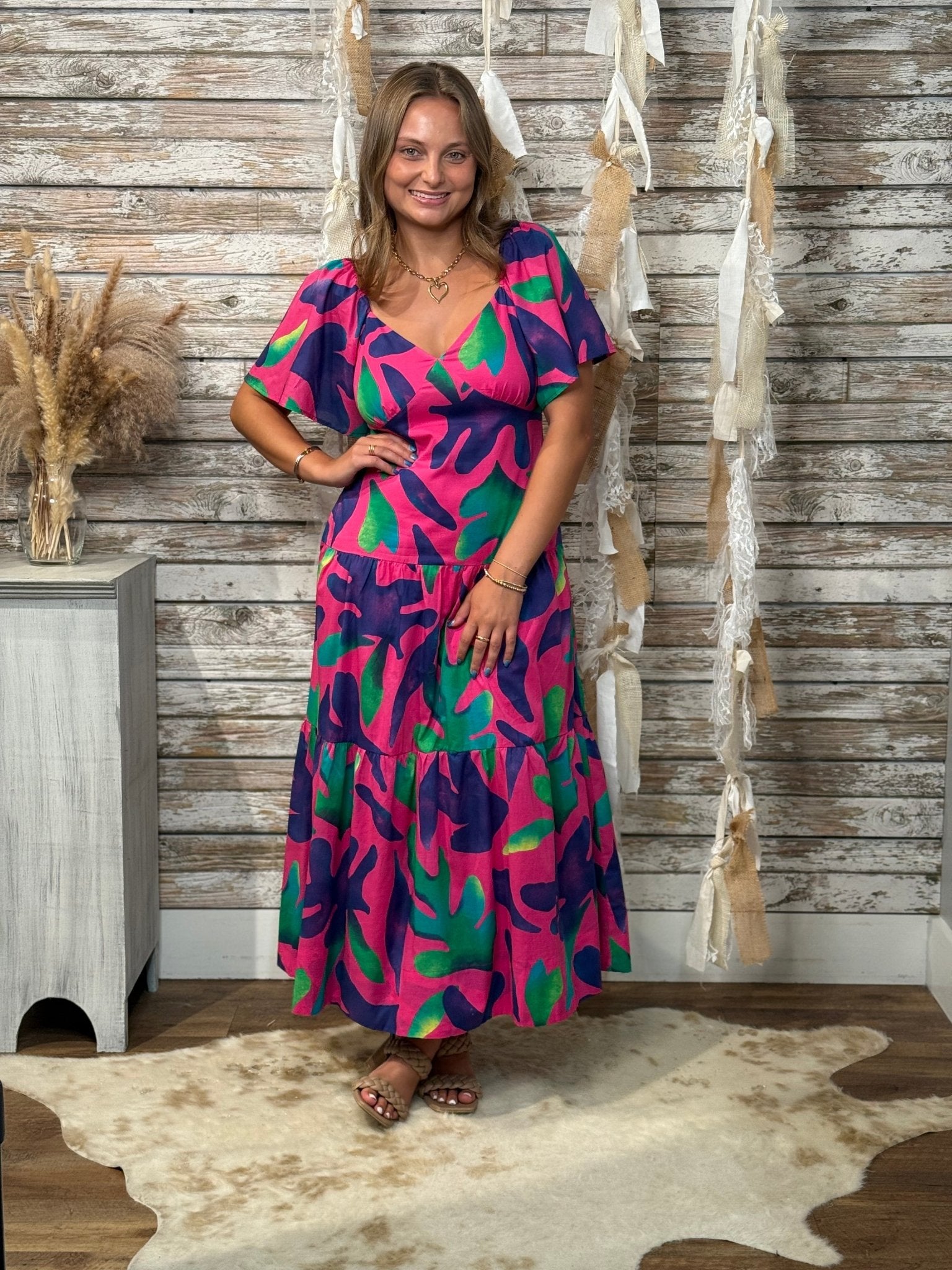 Tropic Twist Tiered Midi - Mainstream Boutique