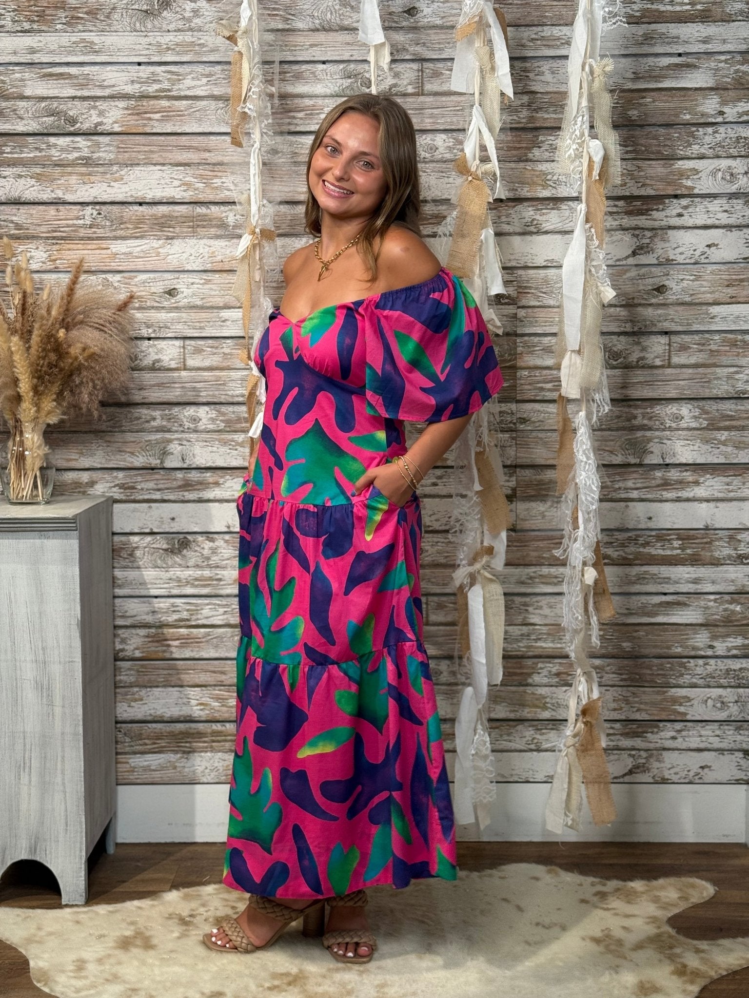 Tropic Twist Tiered Midi - Mainstream Boutique