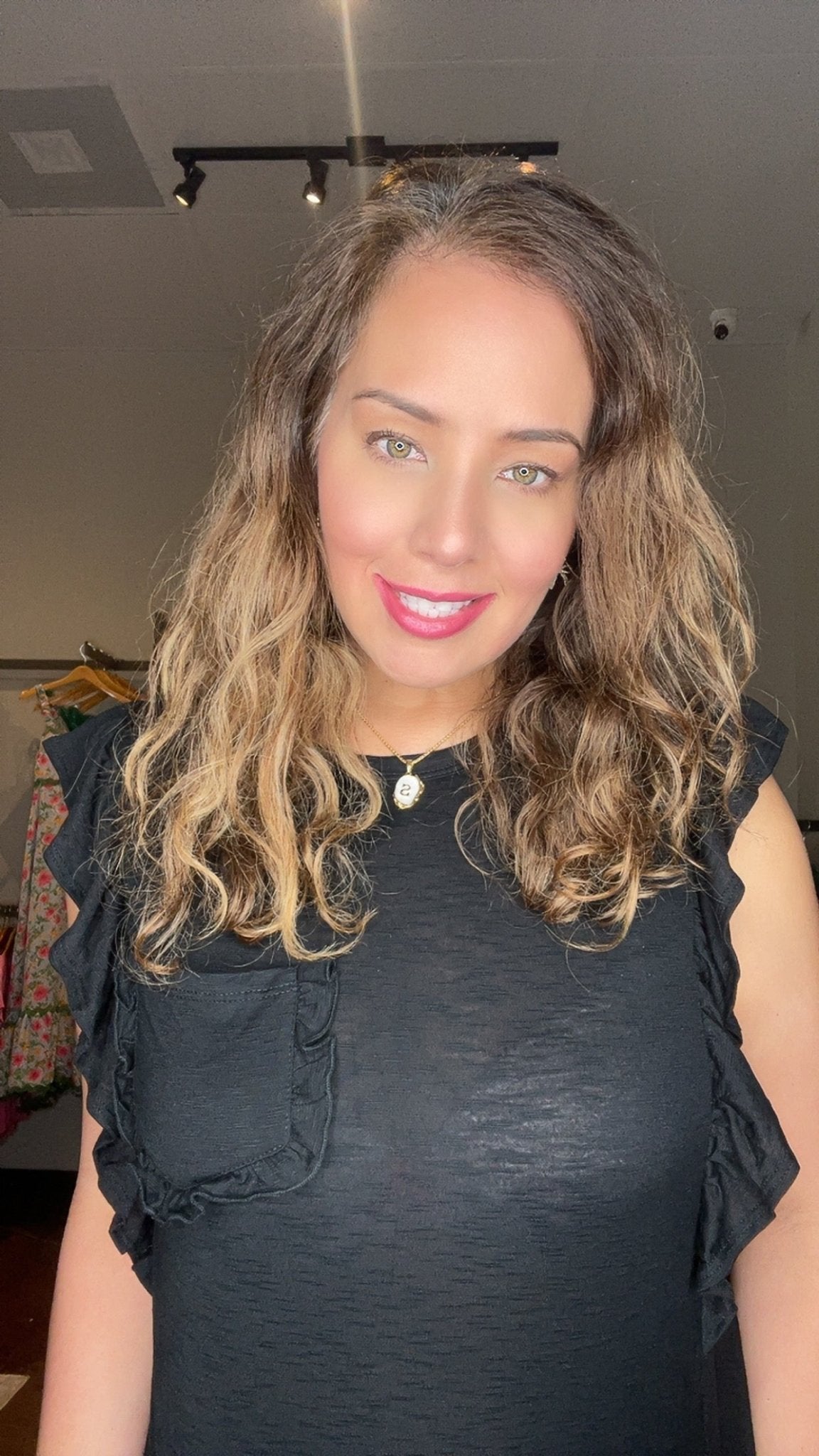 Slub Knit Top With Front Pocket And Ruffle Sleeves - Mainstream Boutique