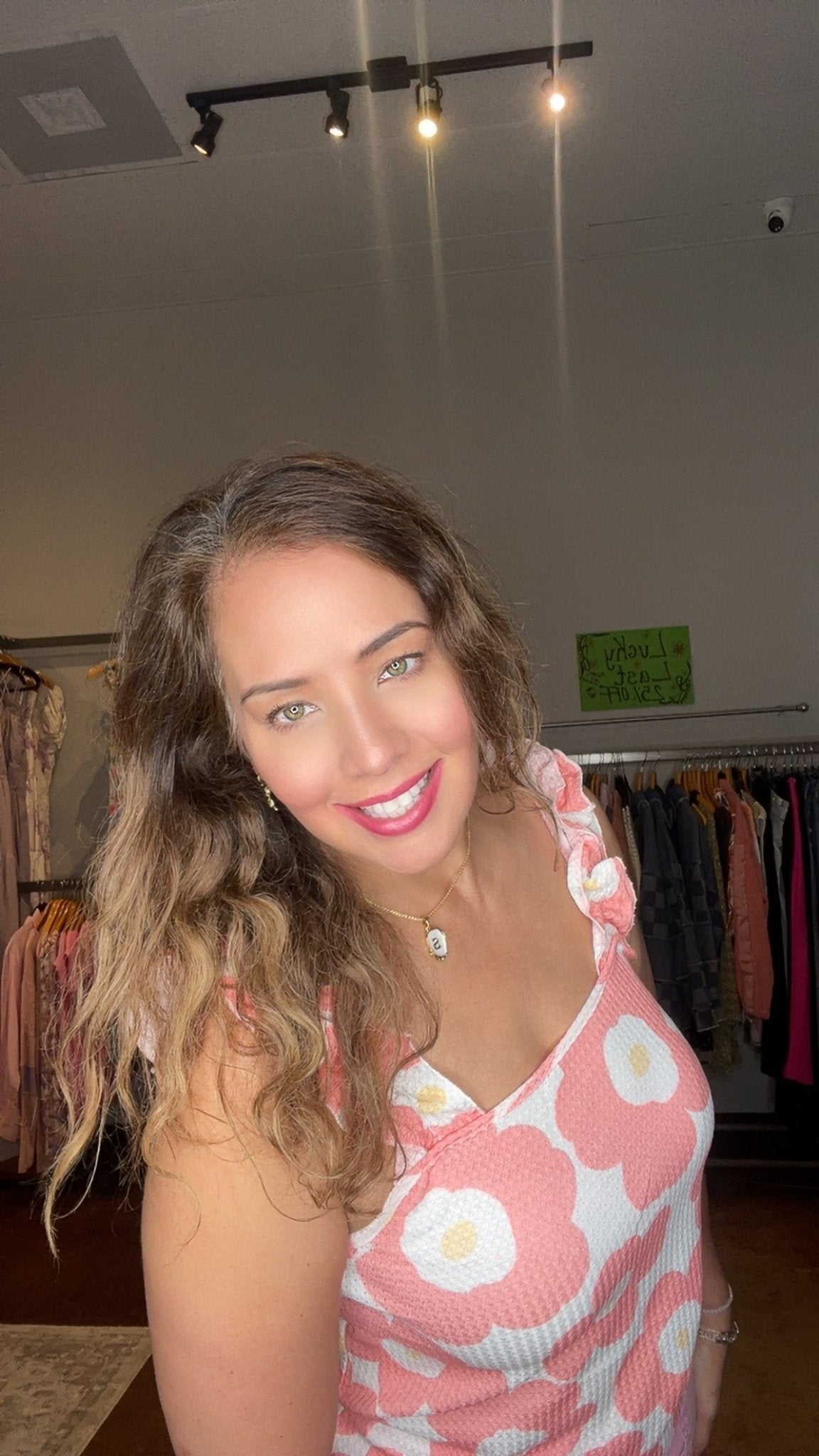 Floral Waffle Knit Ruffle Strap Top - Mainstream Boutique