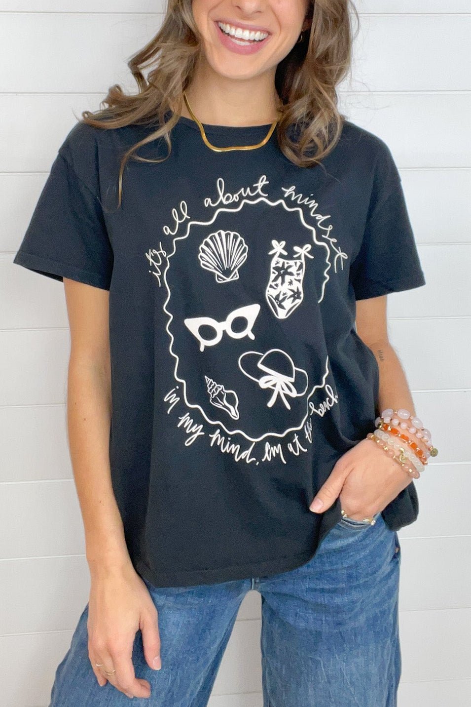Mind At The Beach Graphic Tee - Mainstream Boutique
