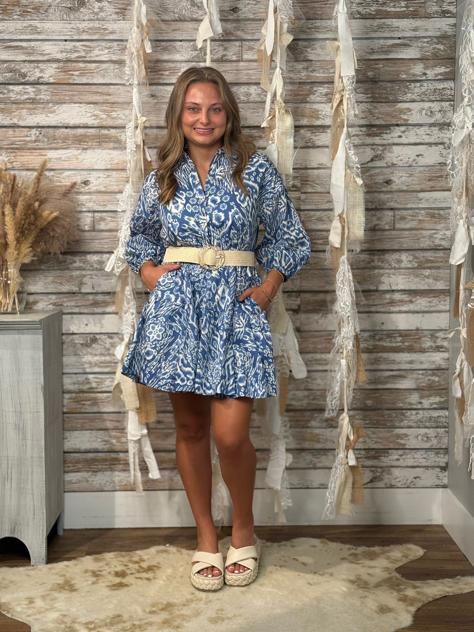 Indigo Breeze Shirt Dress - Mainstream Boutique