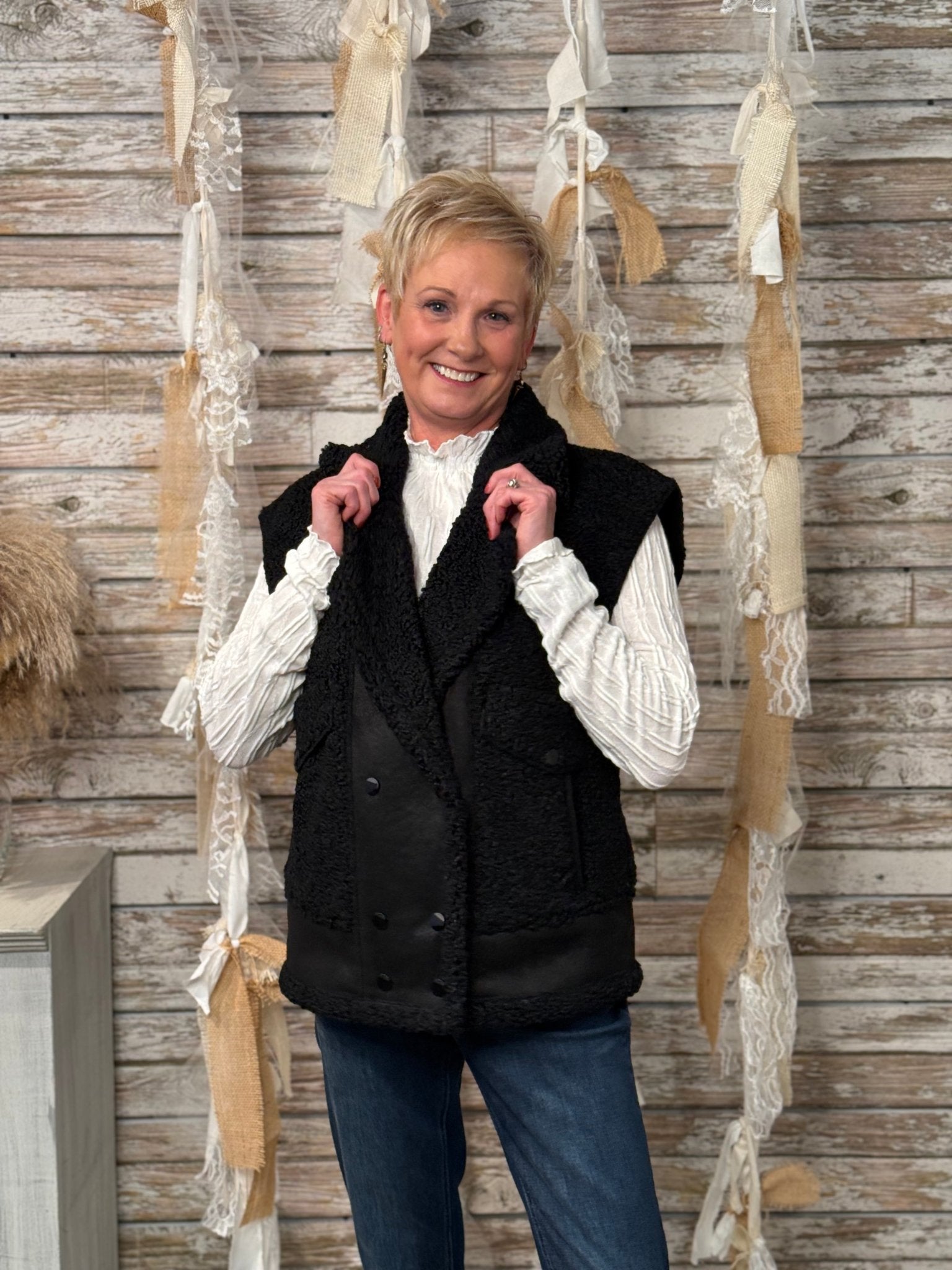 Midnight Luxe Sherpa Vest - Mainstream Boutique