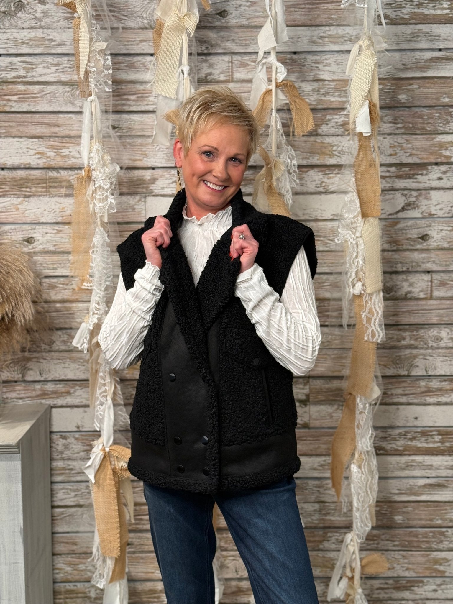 Midnight Luxe Sherpa Vest - Mainstream Boutique