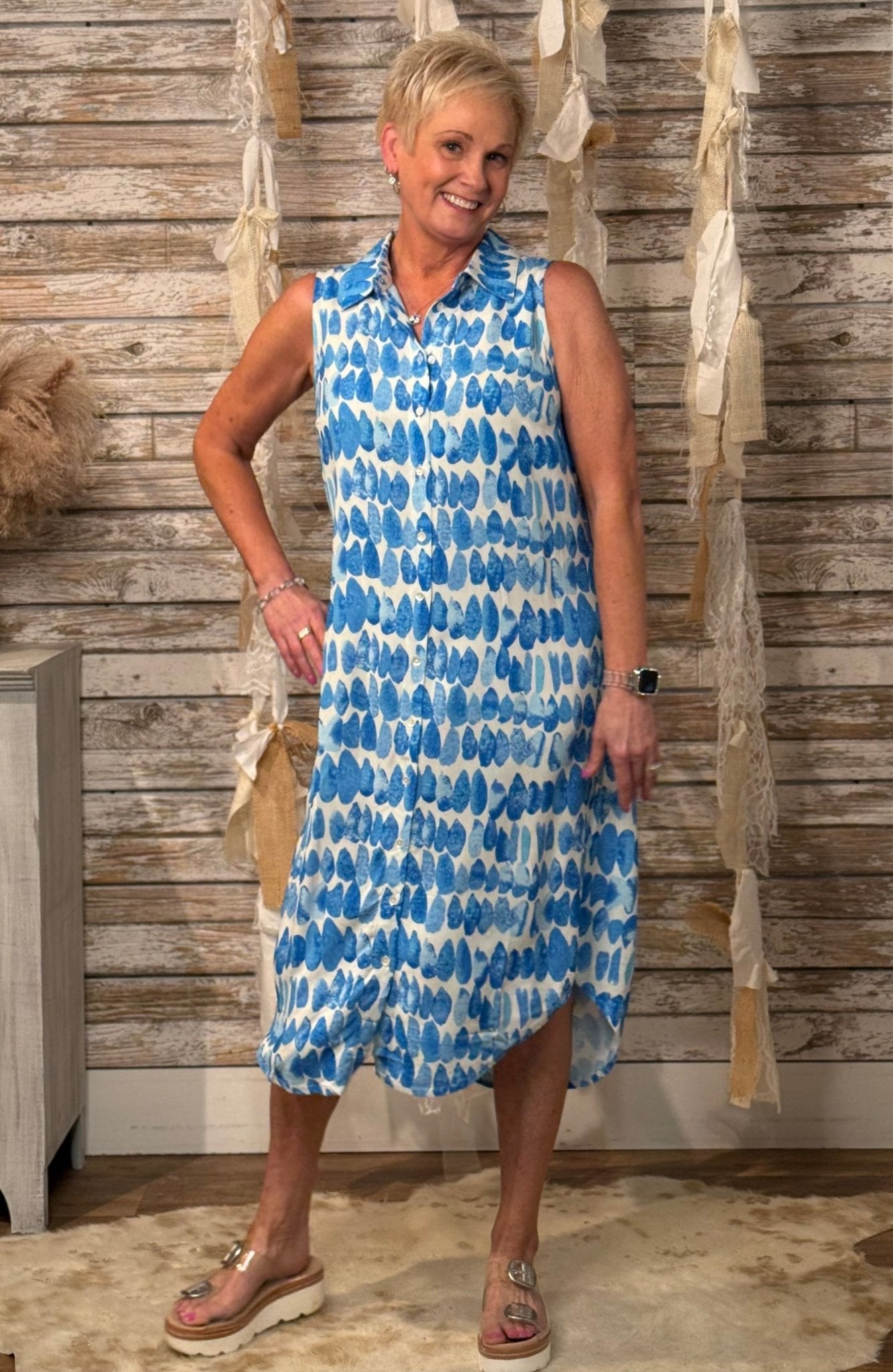 Ocean Splash Shirt Dress - Mainstream Boutique