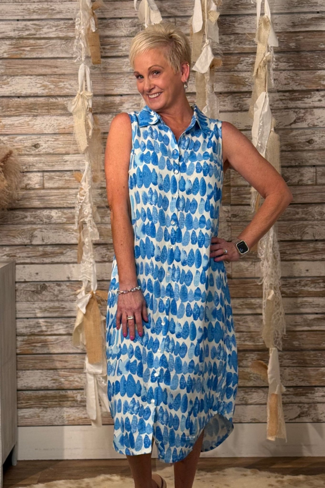 Ocean Splash Shirt Dress - Mainstream Boutique