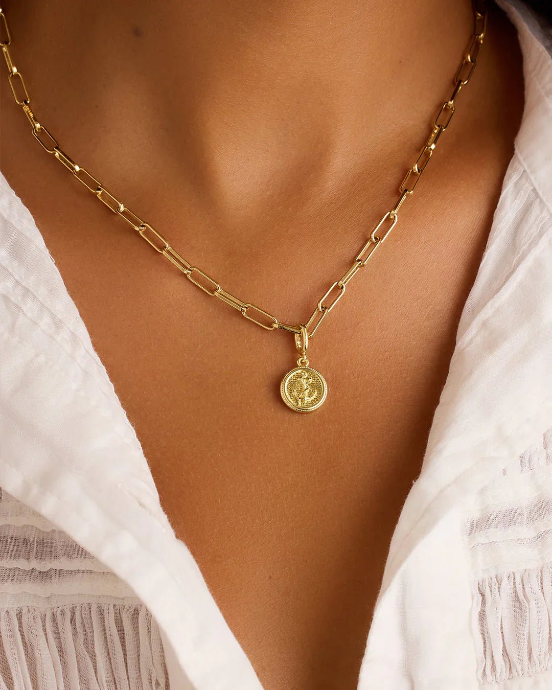 Gorjana Anchor Coin Necklace - Mainstream Boutique