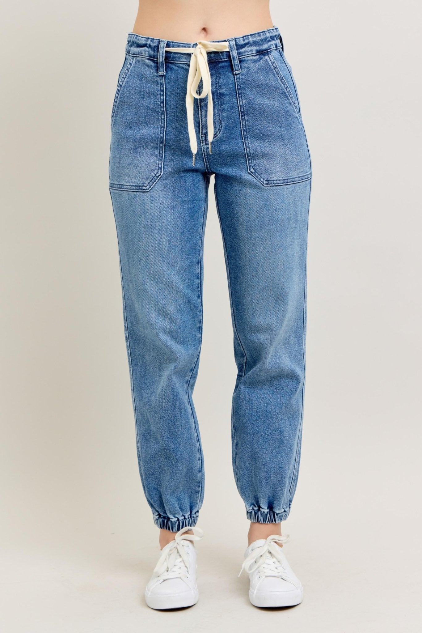Medium Wash Denim Jogger - Mainstream Boutique