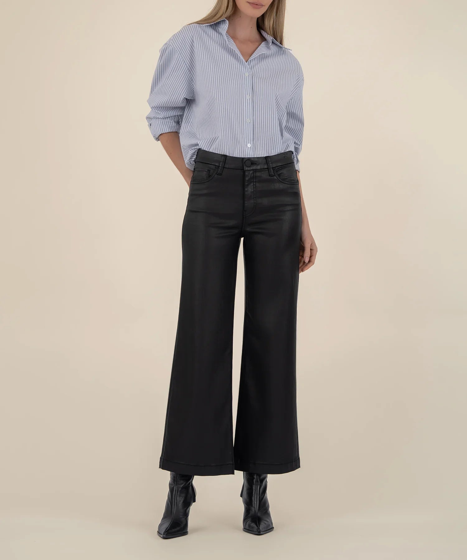 KUT Meg High Rise Coated Wide Leg - Mainstream Boutique