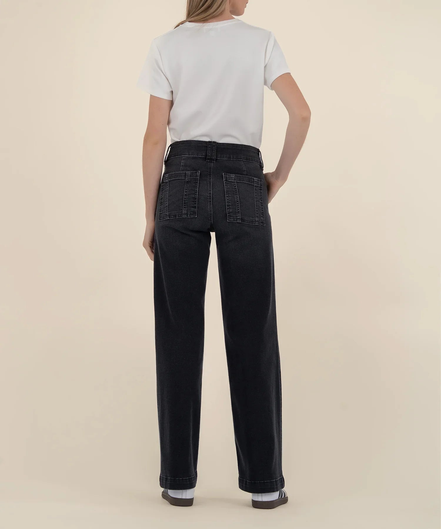 KUT Jodi High Rise Straight Leg Denim - Aware W/ Black - Mainstream Boutique