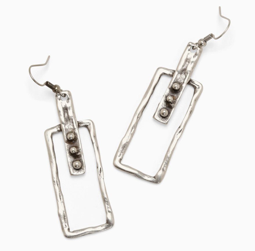 Sculpted Horizon Silver Earrings - Mainstream Boutique