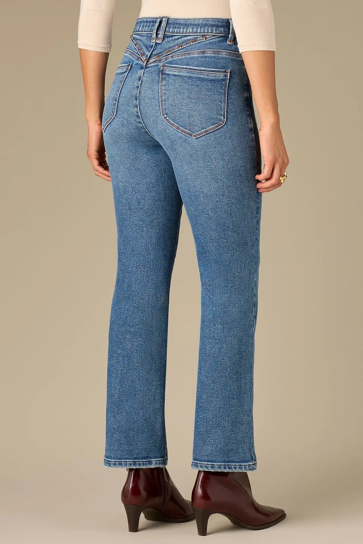 Bennett Skyrise Barely Boot Jean With Pocket Studding - Mainstream Boutique