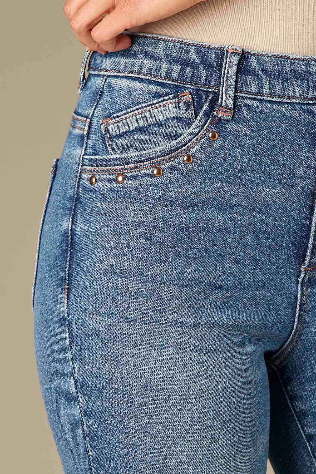 Bennett Skyrise Barely Boot Jean With Pocket Studding - Mainstream Boutique