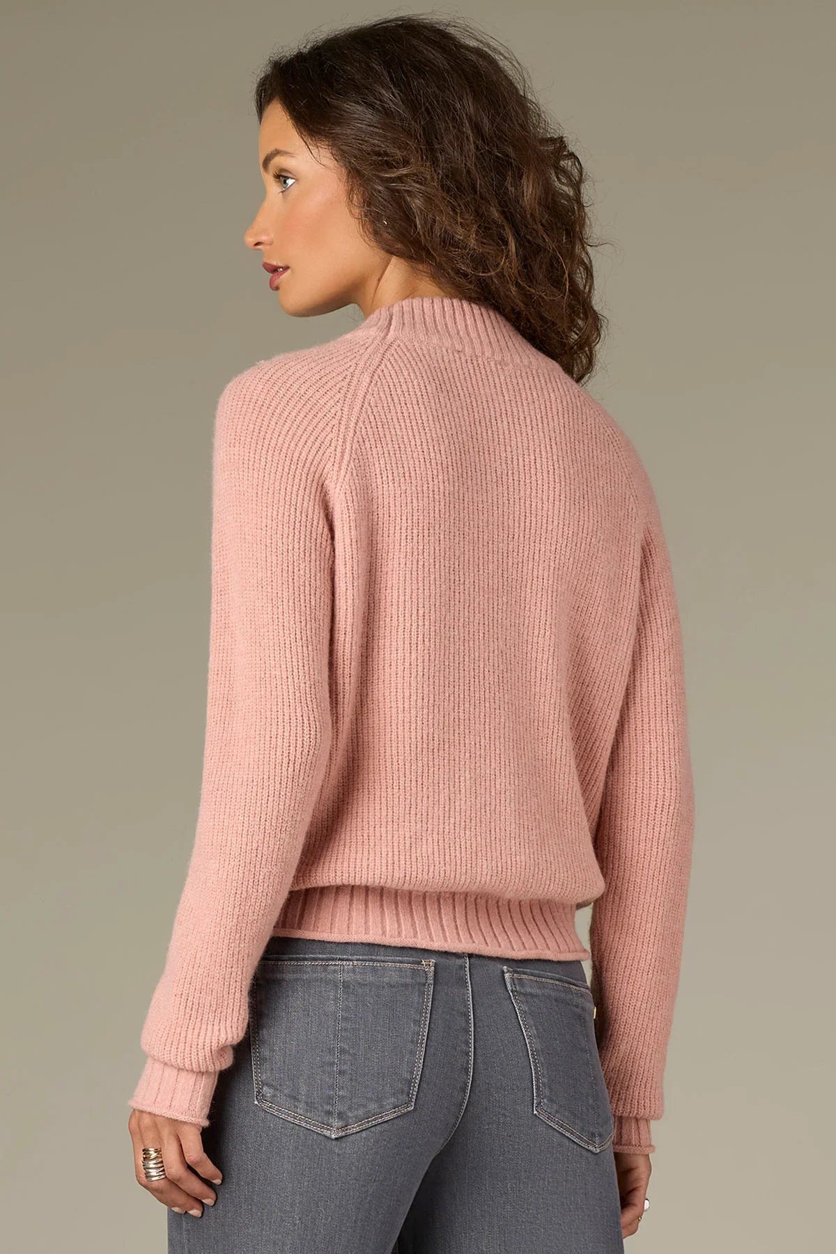 Raglan Sleeve Mock Neck Soutache Embroidered Pull Over Sweater - Mainstream Boutique