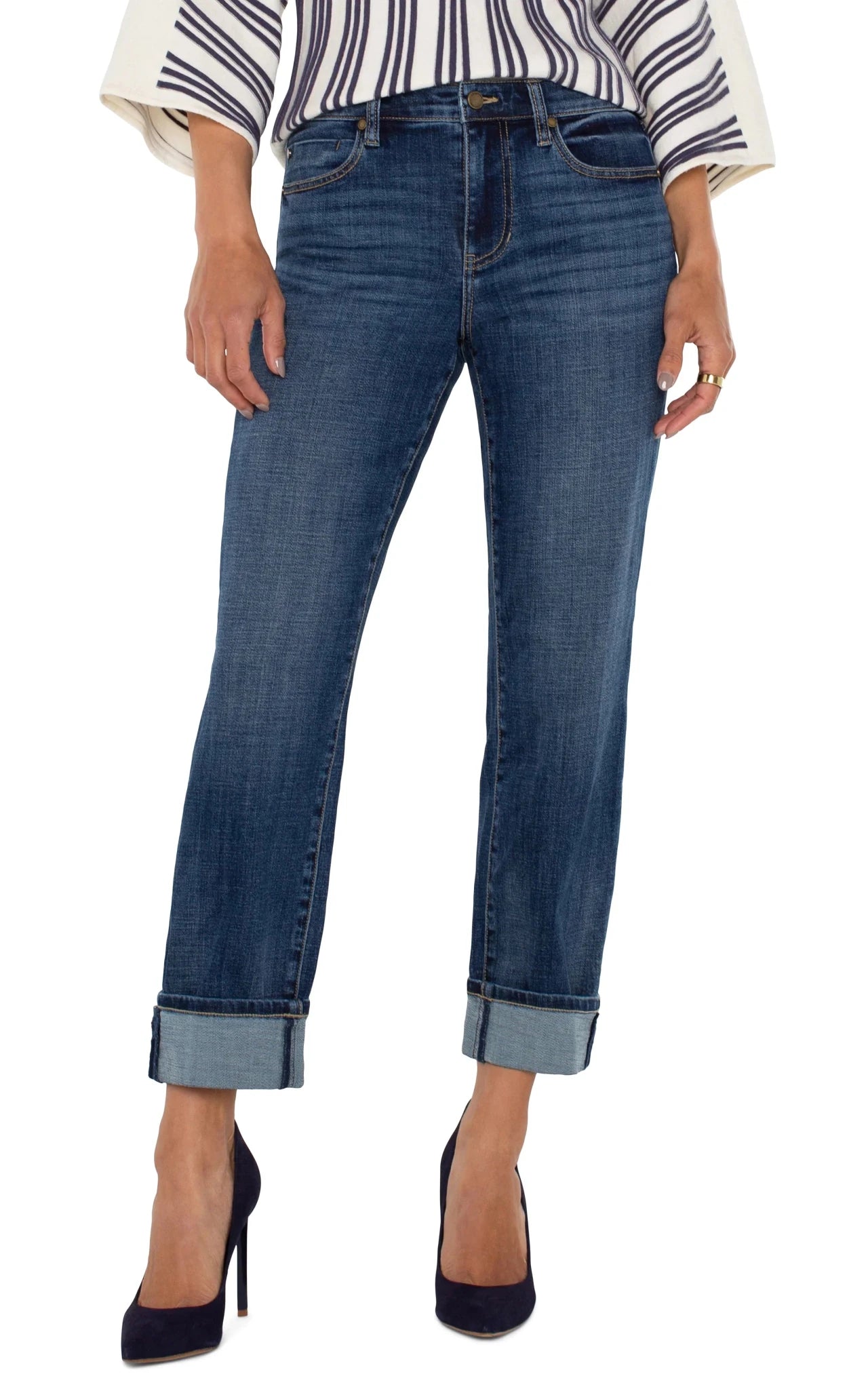 Liverpool Marley Girlfriend Cuffed Denim - Mainstream Boutique