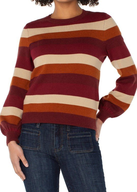 Autumn Stroll Stripe Sweater - Mainstream Boutique