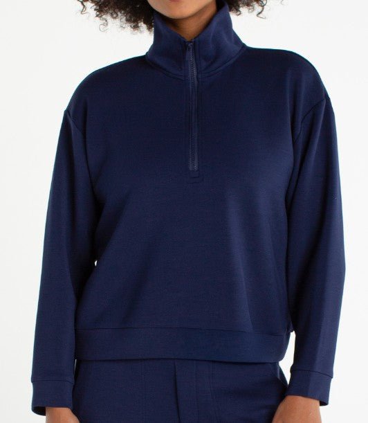 Liverpool Soft Stretch Half - Zip Popover Top - Mainstream Boutique