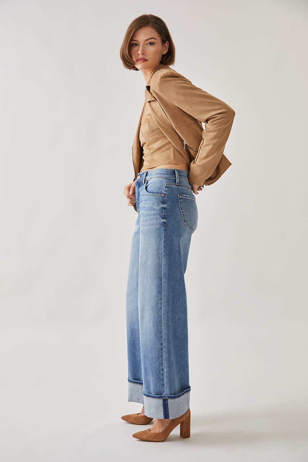 Level99 Tribecca Wide Cuff Jean - Blue Sky - Mainstream Boutique