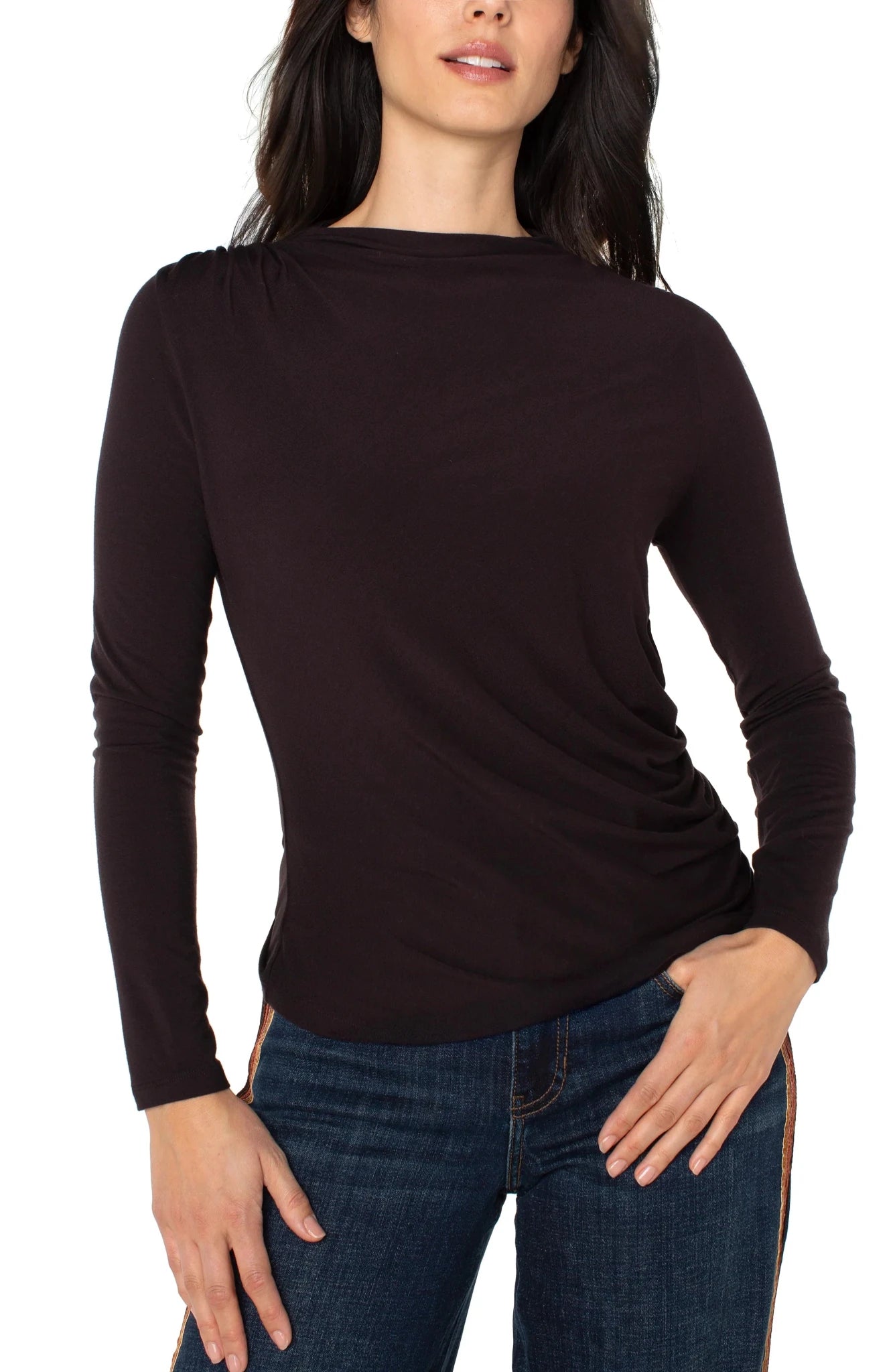 Liverpool Long Sleeve Mock Neck Turtleneck Top - Mainstream Boutique