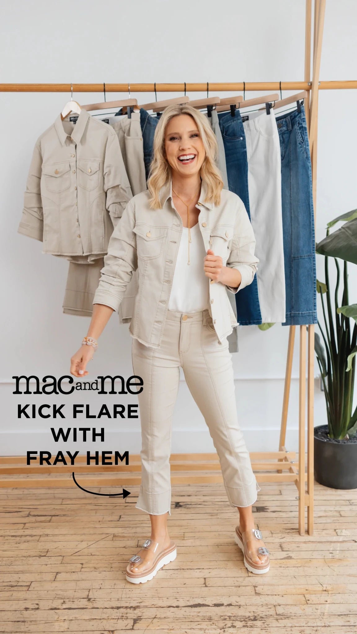 Kick Flare Jeans With Fray Hem - Mainstream Boutique