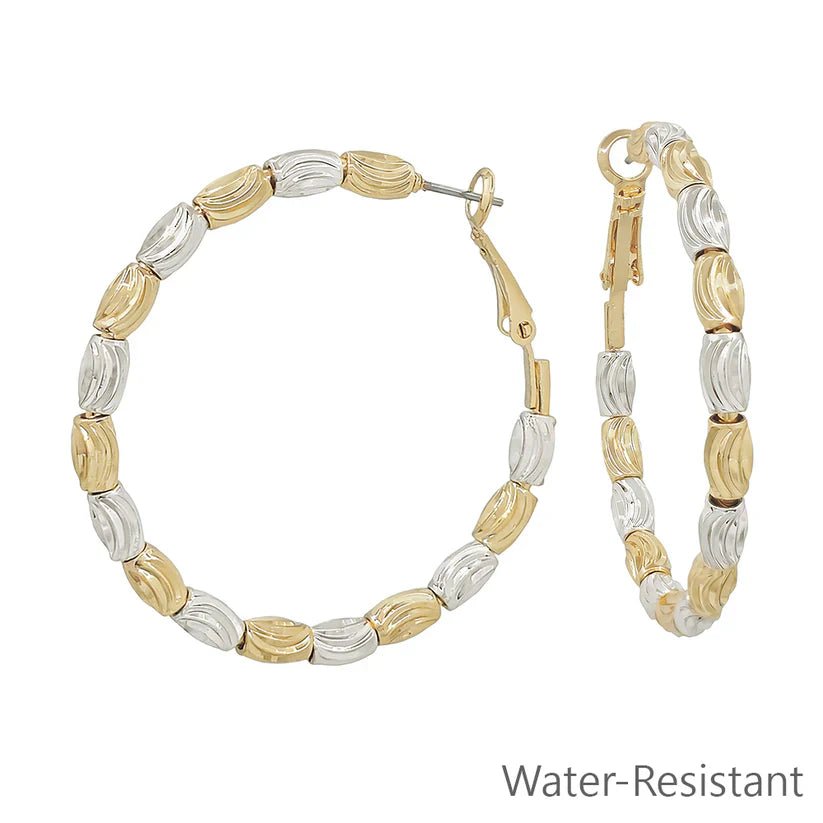 Texture Beaded Hoop Earrings - Mainstream Boutique