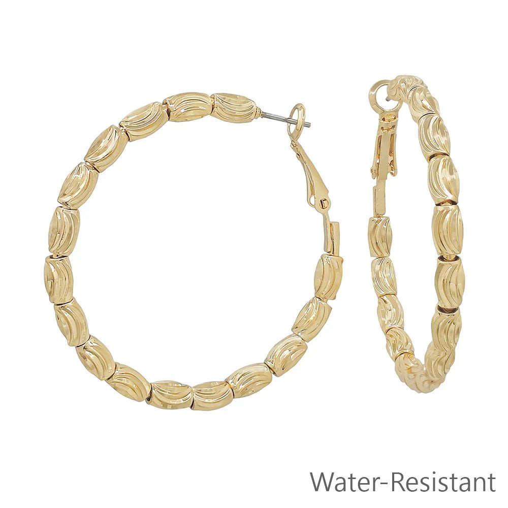 Texture Beaded Hoop Earrings - Mainstream Boutique