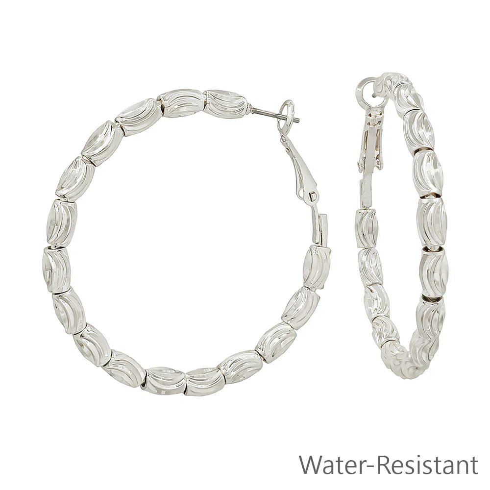 Texture Beaded Hoop Earrings - Mainstream Boutique