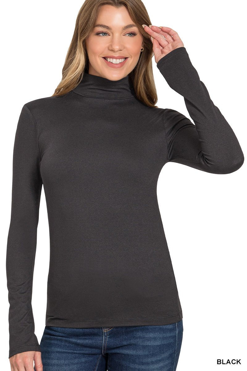 Premium Microfiber Mock Neck Top - Mainstream Boutique