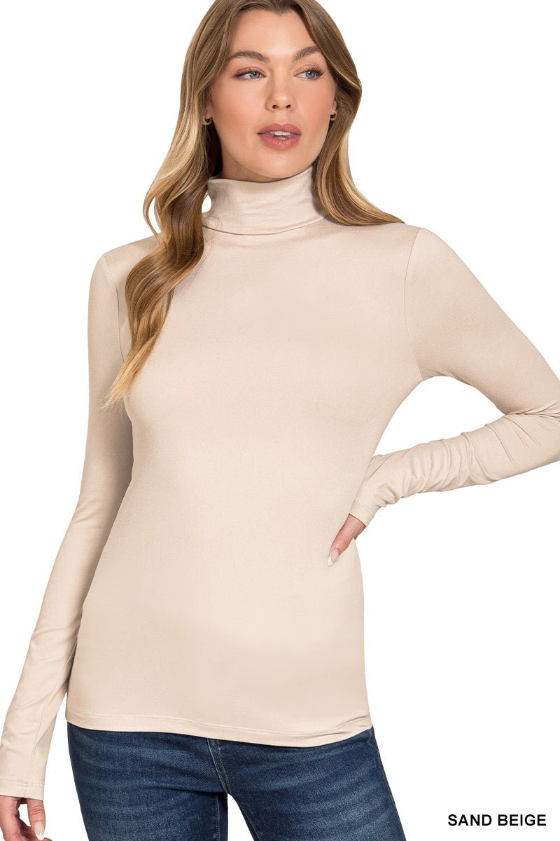 Premium Microfiber Mock Neck Top - Mainstream Boutique