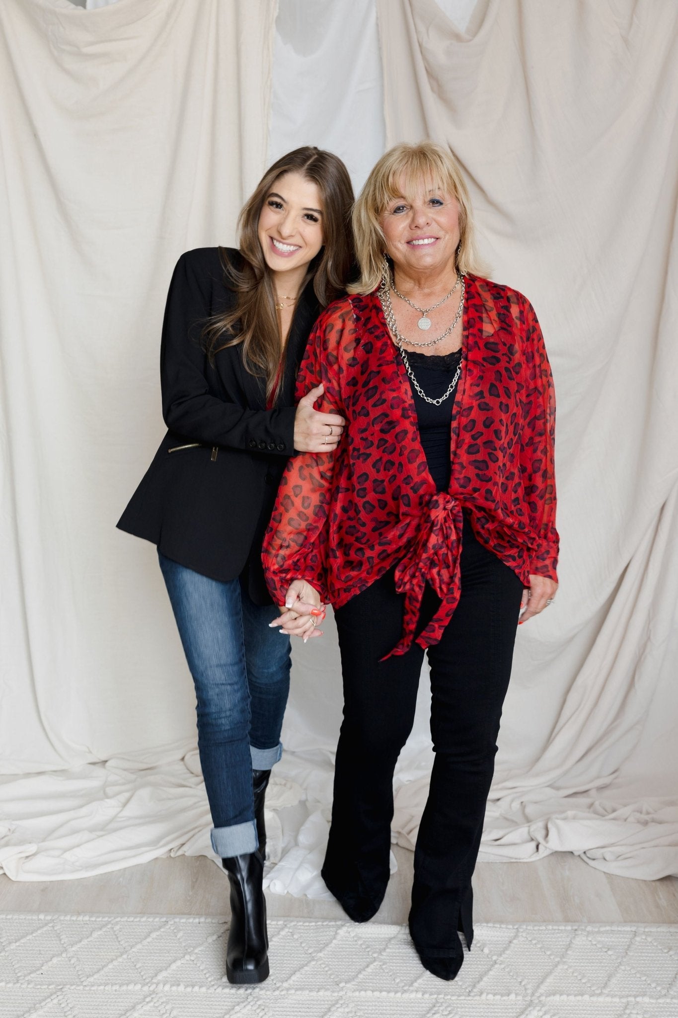 MM Tie Front Kimono - Red Leopard - Mainstream Boutique