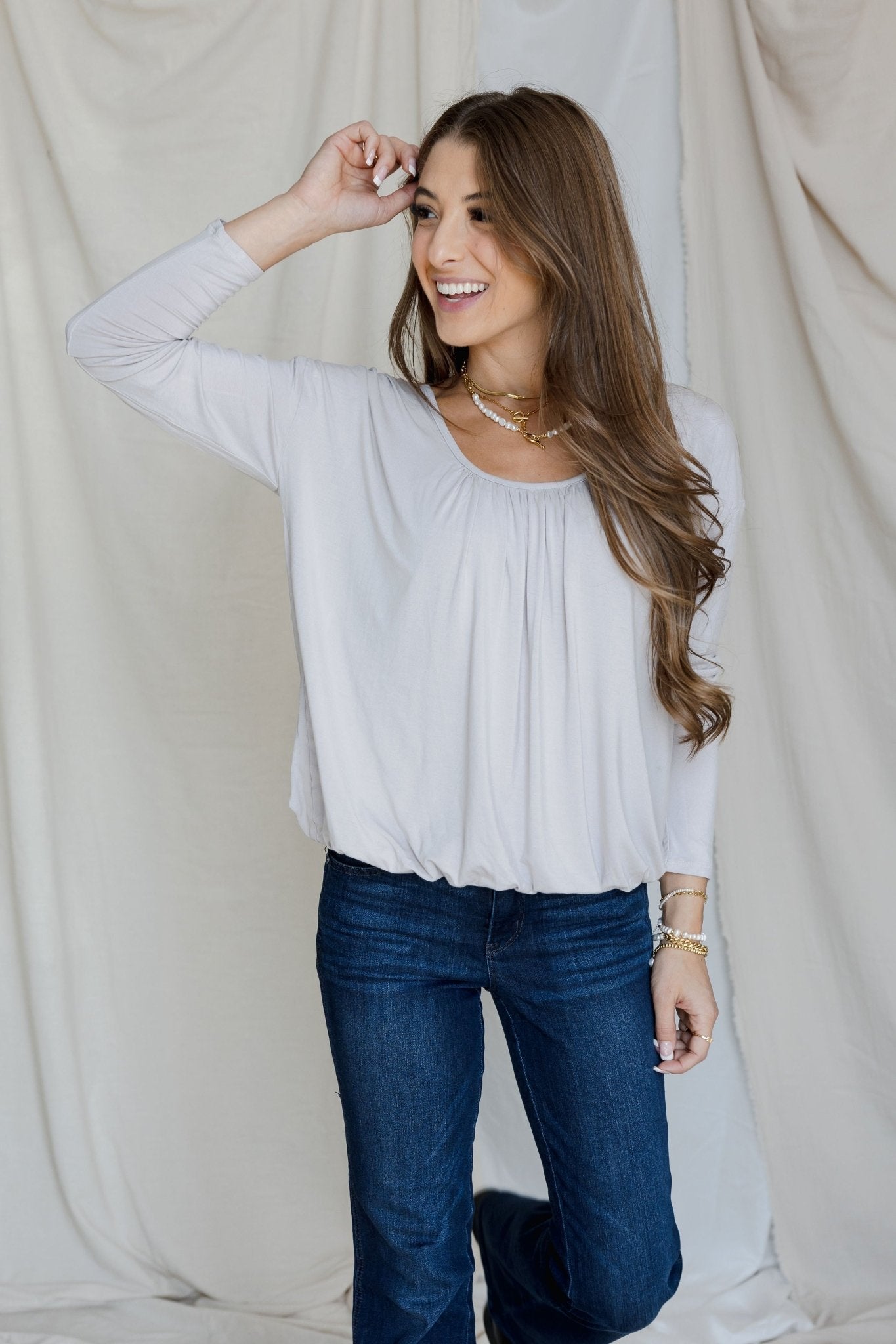 Flatter - Me - Crazy Bubble Top - Silver Lining - Mainstream Boutique