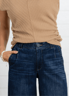 close up of the Mac and Me Trouser Jean, showing the beautiful details.